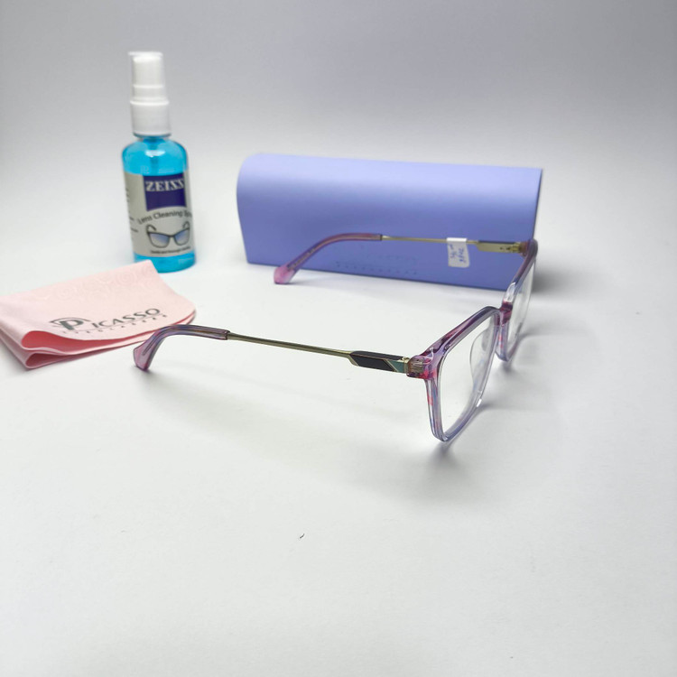 عینک طبی زنانه دسته فلز پیکاسو Picasso به همراه جلد و دستمال مدل 7066