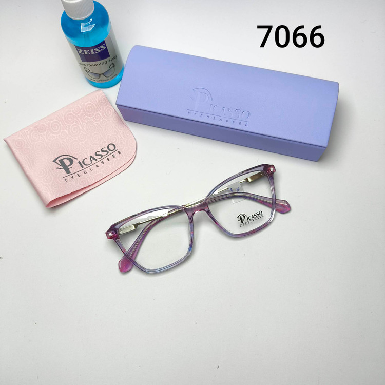 عینک طبی زنانه استات دسته فلز پیکاسو Picasso به همراه جلد و دستمال مدل 7066