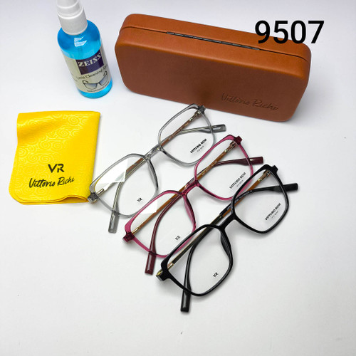 عینک طبی زنانه کائوچو tr90 دسته فلز Vittorio richi ویتوریو ریچی با پک جلد دستمال مدل 9507