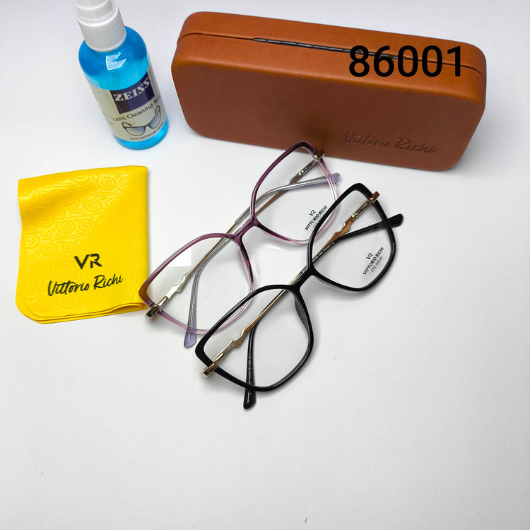 عینک طبی زنانه کائوچو tr90 دسته فلز Vittorio richi ویتوریو ریچی با پک جلد دستمال مدل 86001