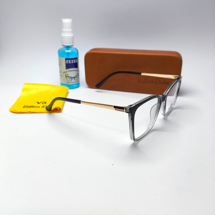 عینک طبی زنانه کائوچو tr90 دسته فلز Vittorio richi ویتوریو ریچی با پک جلد دستمال مدل 6145