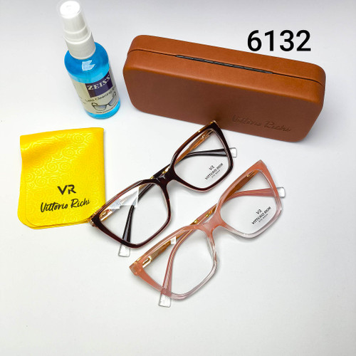 عینک طبی زنانه کائوچو tr90 دسته فلز Vittorio richi ویتوریو ریچی با پک جلد دستمال مدل 6132