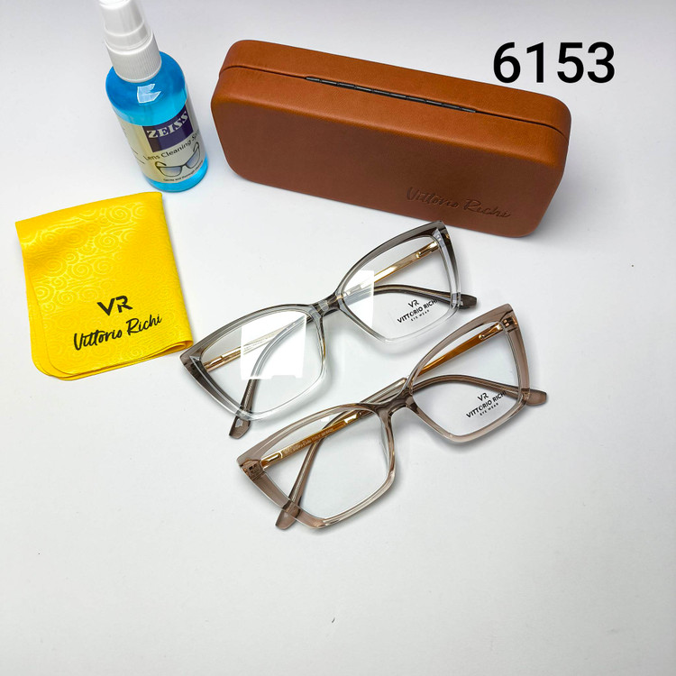 عینک طبی زنانه کائوچو tr90 دسته فلز Vittorio richi ویتوریو ریچی با پک جلد دستمال مدل 6153