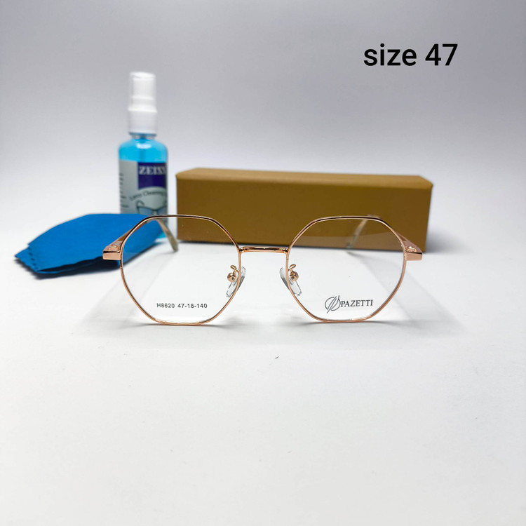 عینک طبی فلزی هشت ضلعی برند پازتی Pazetti مدل 8620