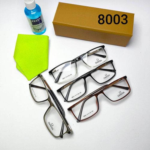 عینک طبی مردانه و زنانه کائوچو ـ فلزی پایه فنر امگا Omega مدل 8003