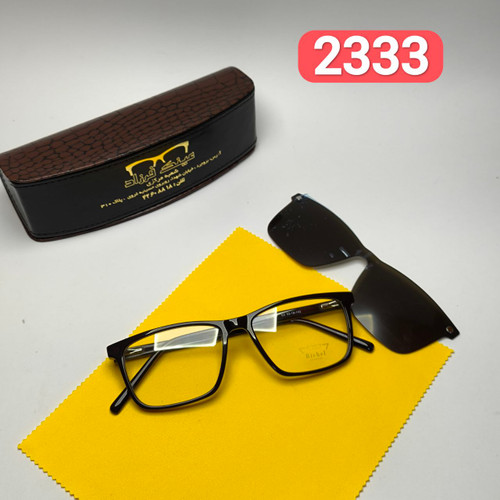 عینک طبی کاور دار ریچل Richel مدل 2333 اورجینال دسته سیم کائوچو پلاریزه اسیتیت به همراه پک هدیه