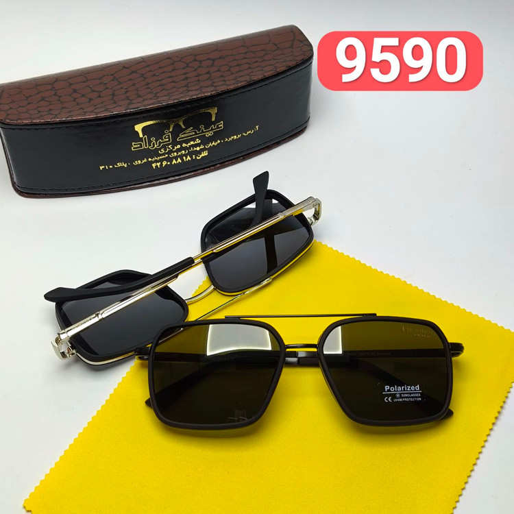 عینک آفتابی مردانه لوسیانو Luciano مدل 9590 پلاریزه کائوچو + پک هدیه لوازم جانبی کپی