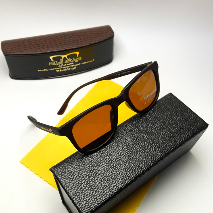 عینک آفتابی مردانه پلاریزه کائوچو پورش mont Blanc مدل 2253201+ پک هدیه لوازم جانبی