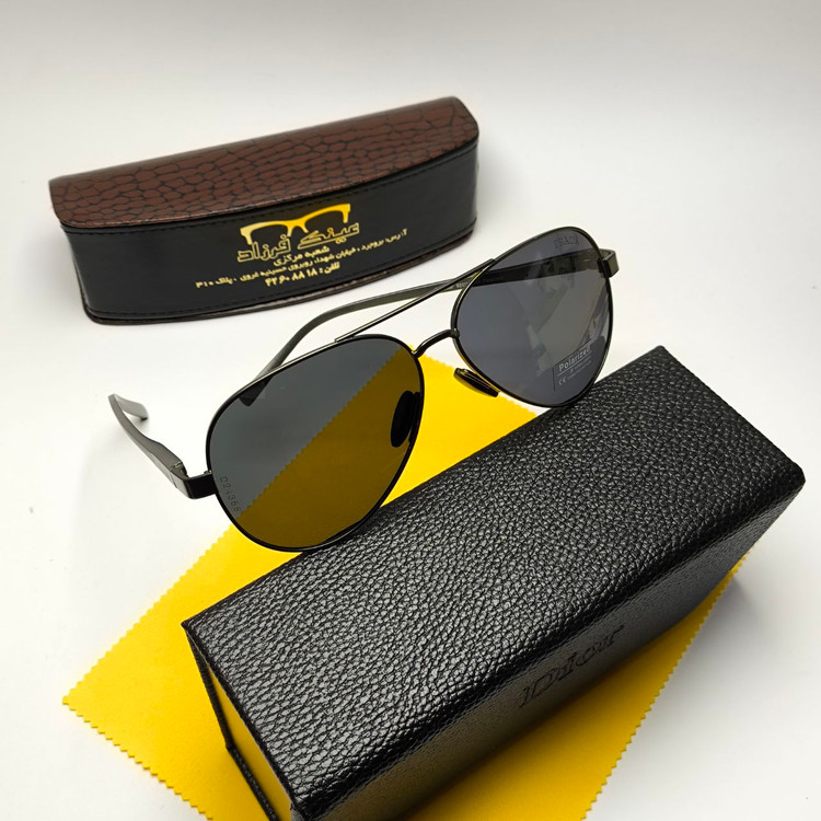 عینک آفتابی مردانه پرادا Prada مدل 2435801 پلاریزه آلمینیوم + پک هدیه لوازم جانبی