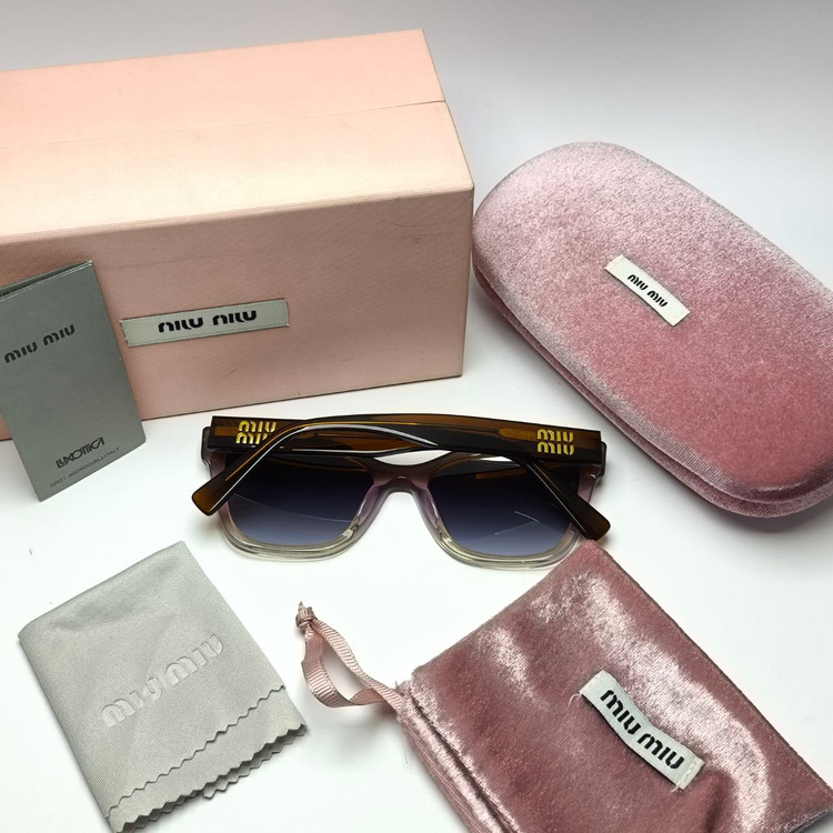 عینک آفتابی میو میو Miu Miu مدل 02zs مستر دسته سیم کائوچو پلاریزه اسیتیت به همراه پک کامل اورجینال