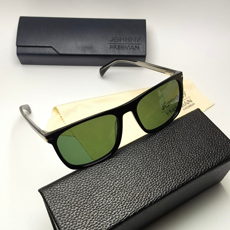 عینک آفتابی جانی فریمن Johhny freeman مدل 8850 مستر دسته سیم کائوچو اسیتیت پلاریزه به همراه پک کامل اورجینال