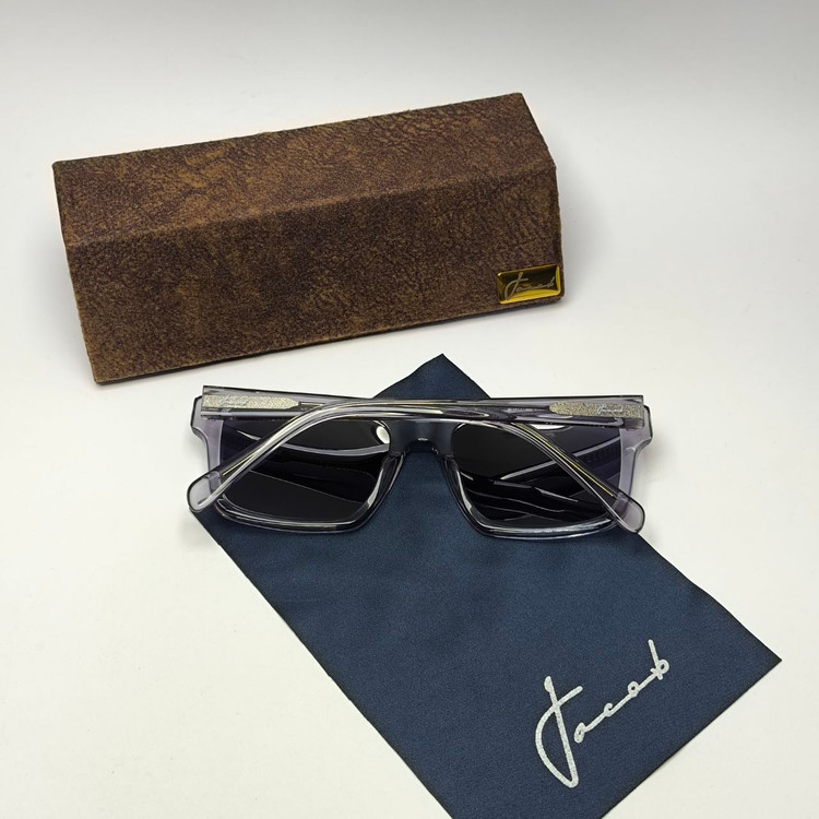 عینک آفتابی جاکوب Jacob مدل 6019 مستر دسته سیم کائوچو اسیتیت پلاریزه به همراه پک کامل اورجینال