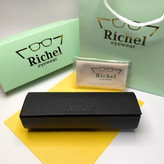 عینک طبی کاور دار ریچل Richel مدل 9214 اورجینال دسته سیم کائوچو پلاریزه اسیتیت به همراه پک هدیه