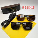 عینک آفتابی مردانه پرسل Persol مدل 2410904 پلاریزه کائوچو پایه فلزی + پک هدیه لوازم جانبی