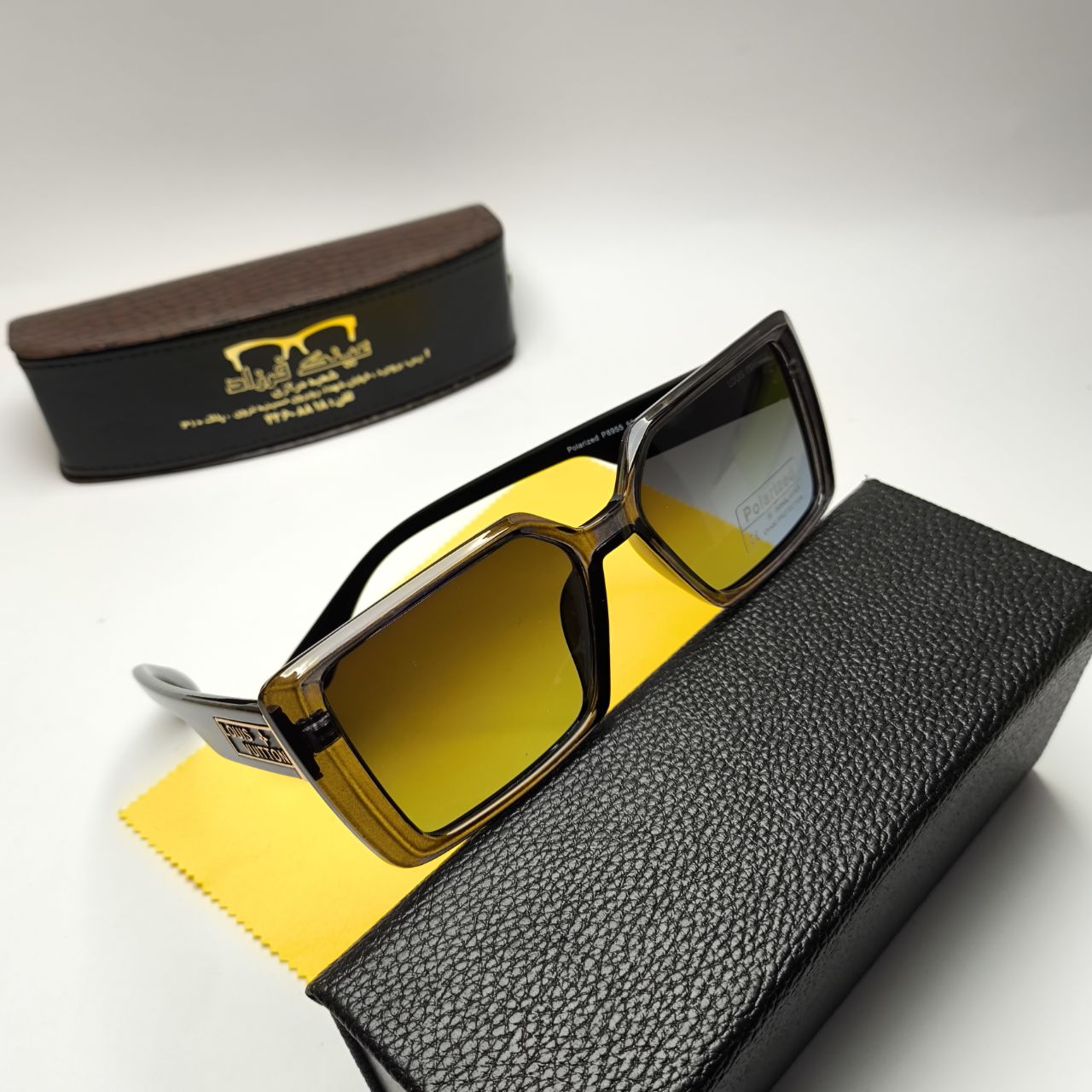 عینک آفتابی زنانه لویی ویتون Louis Vuitton مدل ۸۹۵۵04 کائوچو پلاریزه + هدیه لوازم جانبی