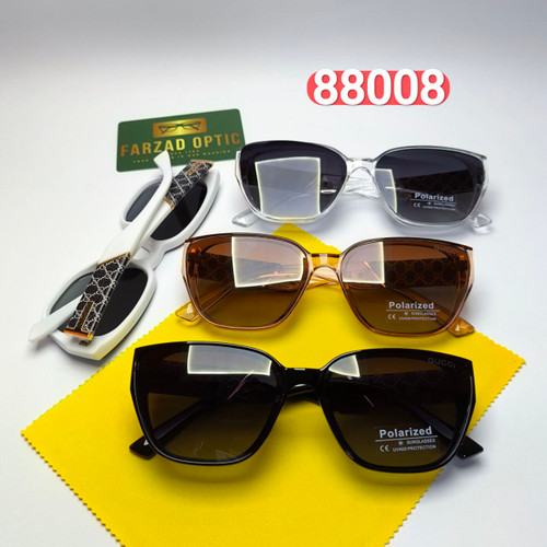 عینک آفتابی زنانه گوچی Gucci مدل 8800804 کائوچو پلاریزه + هدیه لوازم جانبی