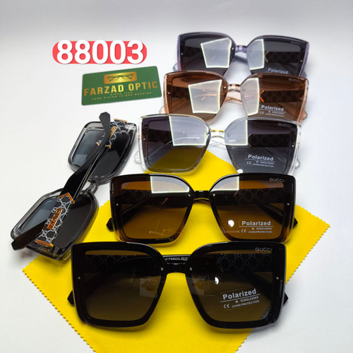 عینک آفتابی زنانه گوچی Gucci مدل 8800304 کائوچو پلاریزه + هدیه لوازم جانبی