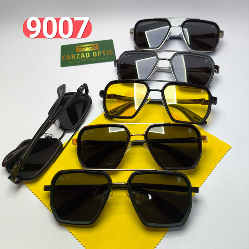عینک آفتابی ریبن فراری Ray ban Ferrari مدل 900704 پلاریزه فلزی مردانه + پک هدیه لوازم جانبی