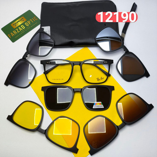 عینک طبی کاور دار ریبن Ray ban مدل 12199 کائوچو TR90 سبک پلاریزه به همراه کیس