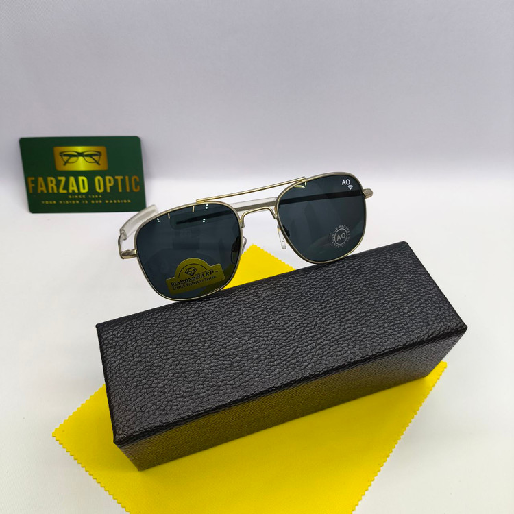 عینک آفتابی AO آمریکن اپتیکال American Optical مدل 56 عدسی شیشه سایز بزرگ