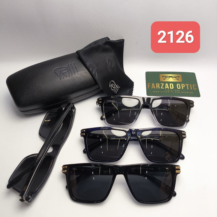 عینک آفتابی وتی Vetti مدل 2126 اورجینال | پلاریزه UV400 فریم کائوچو استات همراه با پک اصلی و ضمانت اصالت