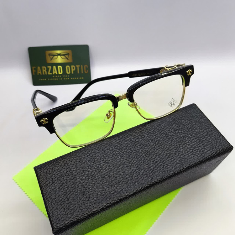 عینک طبی بلوکات کروم هارتز Chrome hearts مدل 9217 کلاب مستر فلز و کائوچو