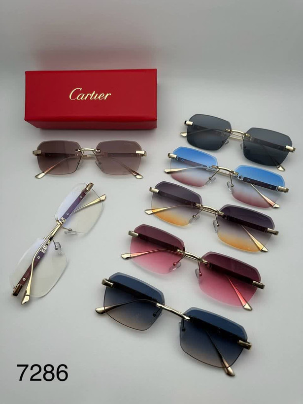 عینک آفتابی کارتیر Cartier مدل 2286 فلزی بدونه فریم فانتزی فشن