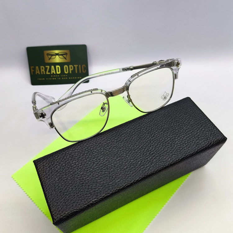 عینک طبی بلوکات کروم هارتز Chrome hearts مدل 9217 کلاب مستر فلز و کائوچو