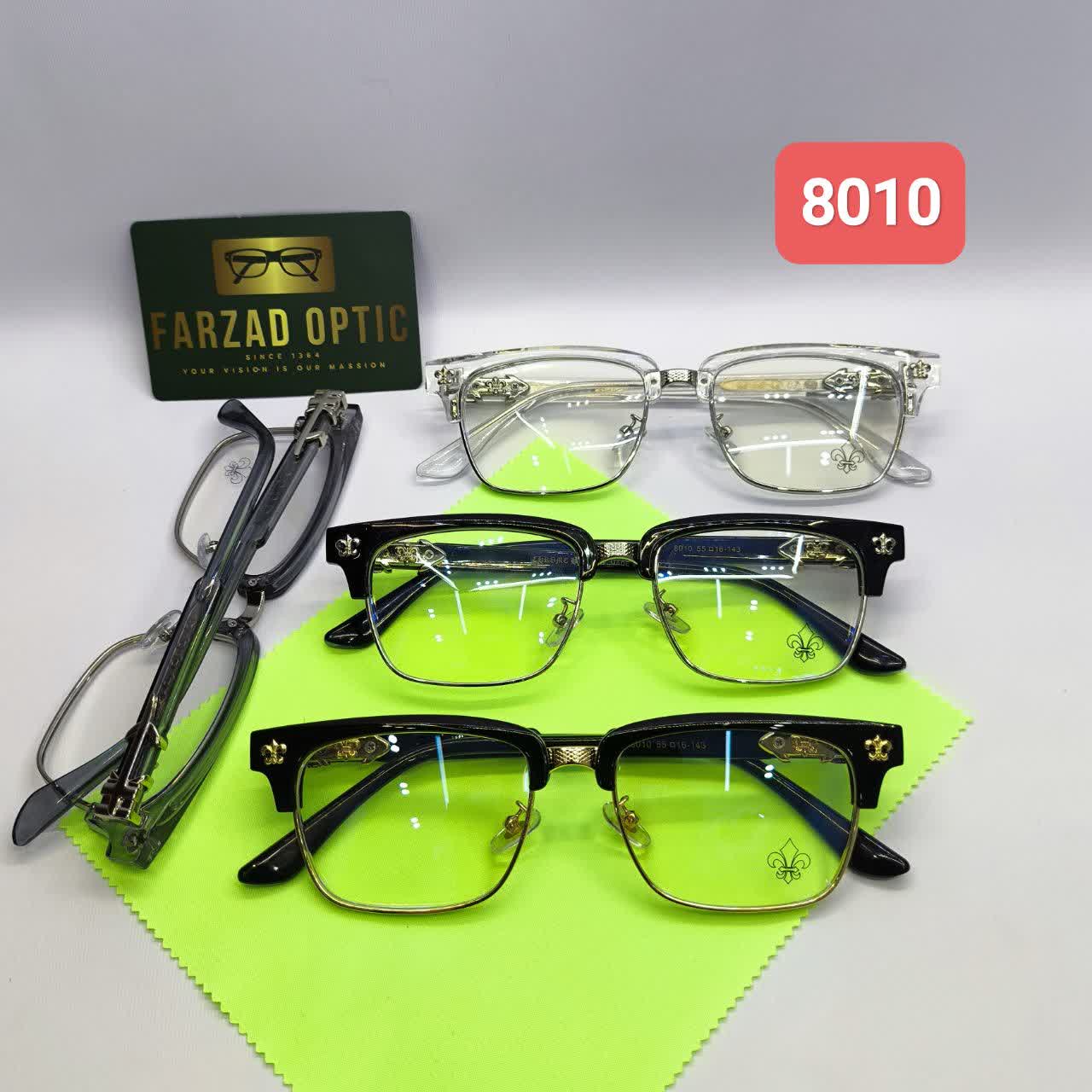 عینک کروم هارتز Chrome hearts طبی بلوکات مدل 8010 کلاب مستر فلز و کائوچو