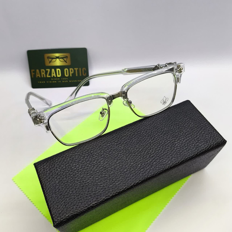 عینک کروم هارتز Chrome hearts طبی بلوکات مدل 8010 کلاب مستر فلز و کائوچو