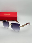 عینک آفتابی کارتیر Cartier مدل 2266 فلزی uv400 بدونه فریم فانتزی فشن