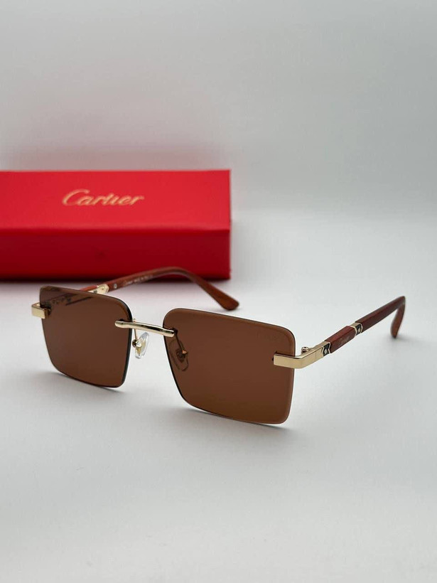 عینک آفتابی کارتیر Cartier مدل 2264 فلزی uv400 بدونه فریم فانتزی فشن