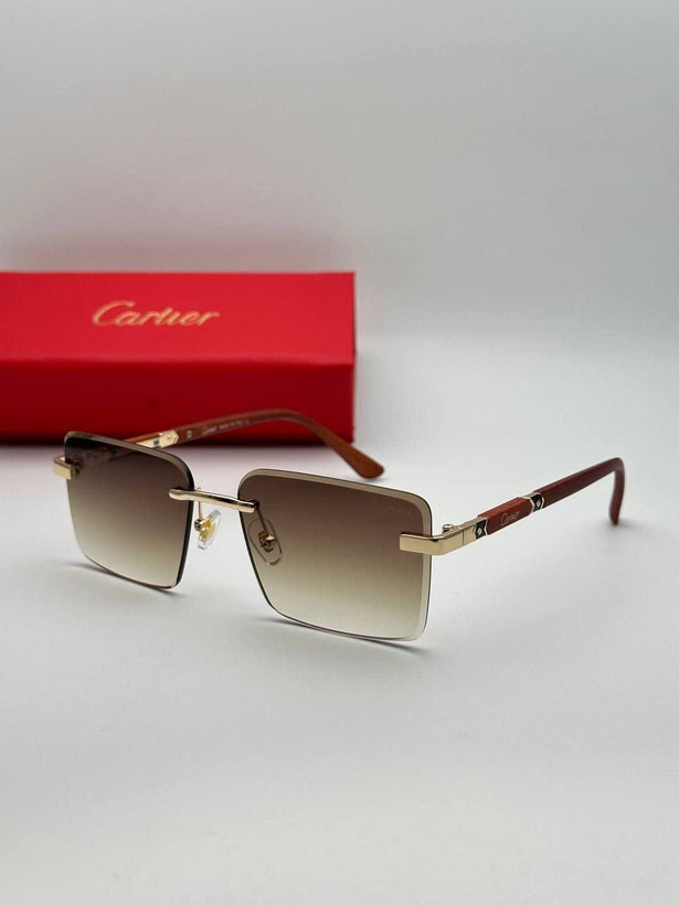 عینک آفتابی کارتیر Cartier مدل 2264 فلزی uv400 بدونه فریم فانتزی فشن
