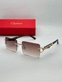 عینک آفتابی کارتیر Cartier مدل 2288 فلزی uv400 بدونه فریم فانتزی فشن