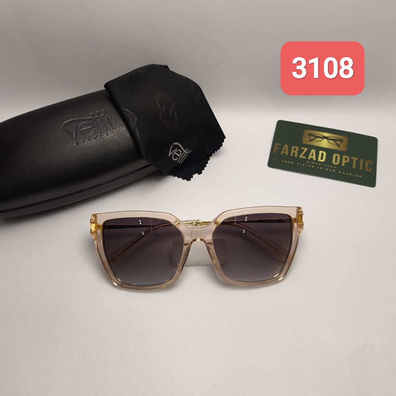 عینک آفتابی وتی Vetti مدل 3108 اورجینال پلاریزه UV400 فریم کائوچو استات همراه با پک اصلی و ضمانت اصالت