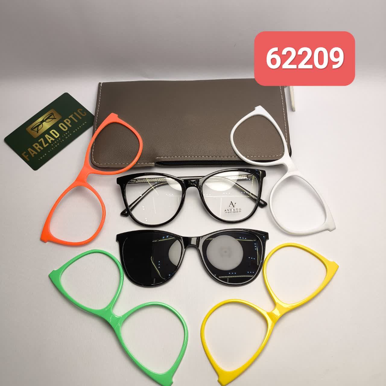 عینک پنج کاوره اونتو Avento مدل 62509 عینک طبی کاوردار کائوچو TR90 سبک پلاریزه دسته سیم به همراه کیس